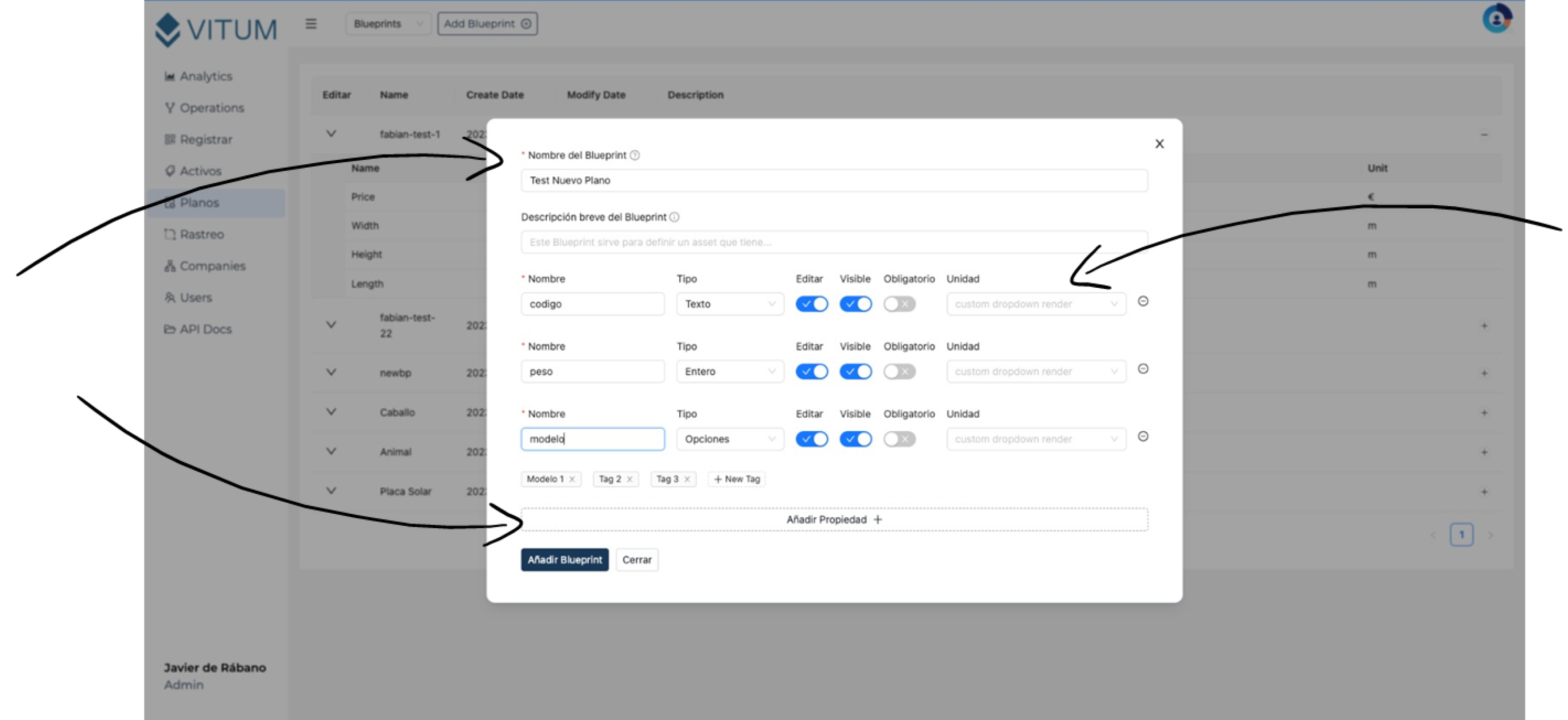 Configuración inicial de los planos en la plataforma Vitum